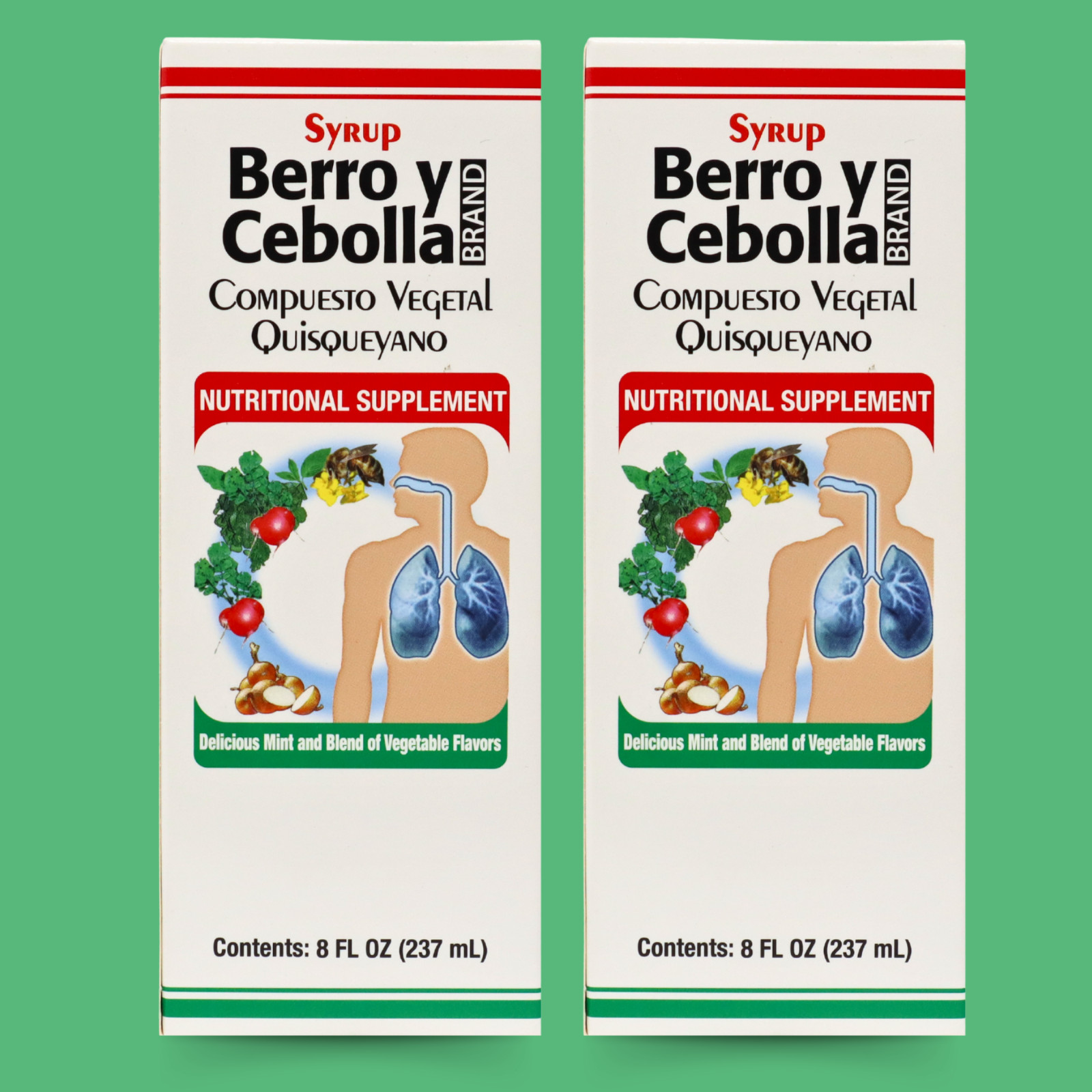 Berro y Cebolla for Cough & Chest Congestion – Expectorant 8 fl oz (2-Pack)