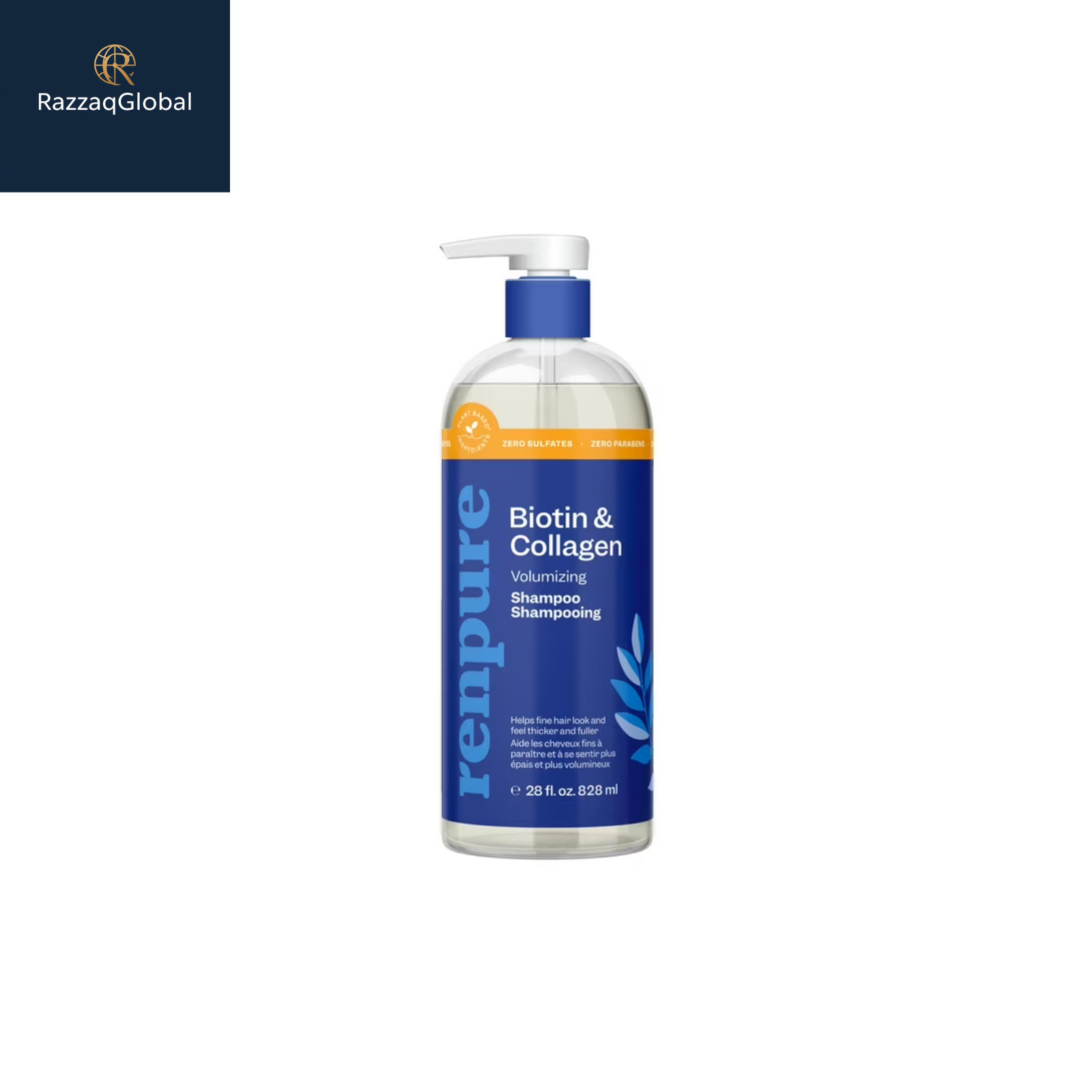 Renpure Biotin & Collagen Thickening Shampoo, for All Hair Types, 28 oz