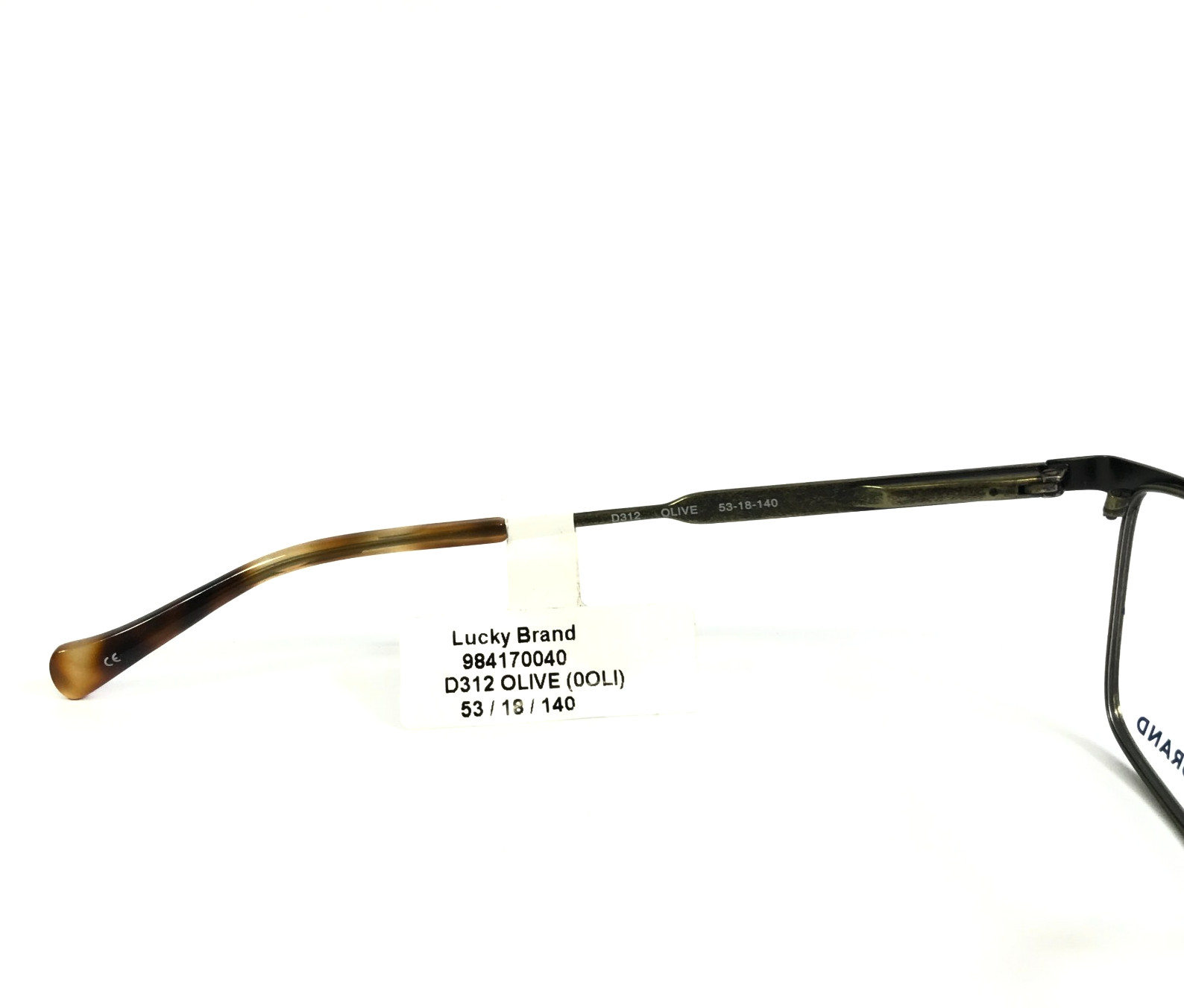 Lucky Brand Eyeglasses Frames D312 OLIVE Green Rectangle Full Rim 53-18-140