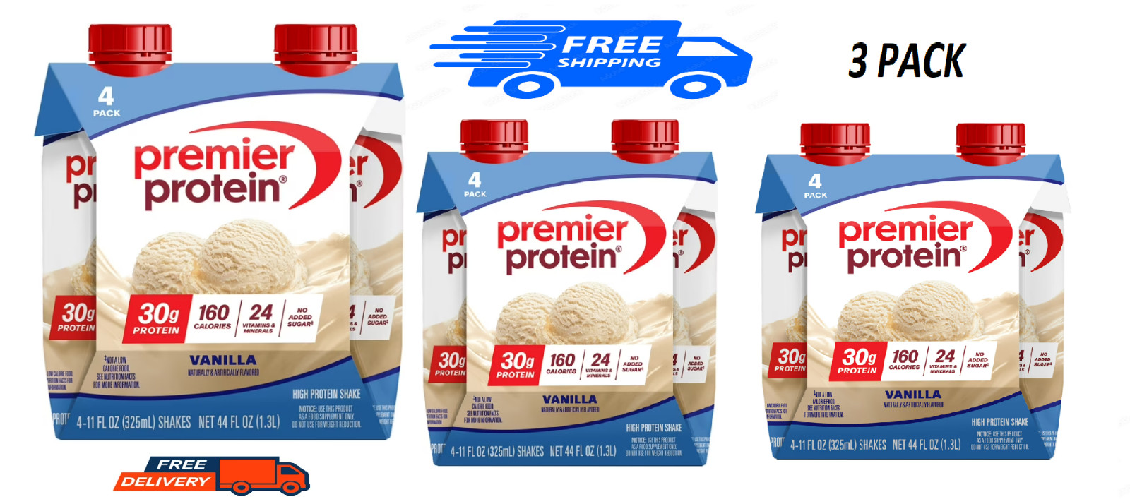 Premier Protein Shake, Vanilla, 30g Protein, 11 fl oz, 12 Ct