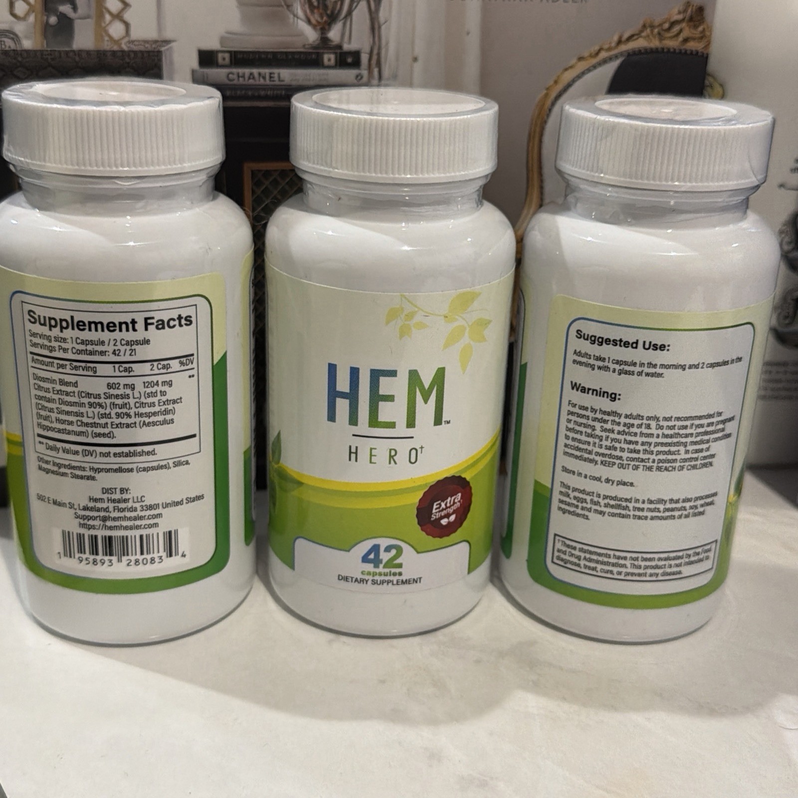Hem Hero Extra Strength Hemorrhoid Treatment – Reduce Swelling (3pack )42 Caps.