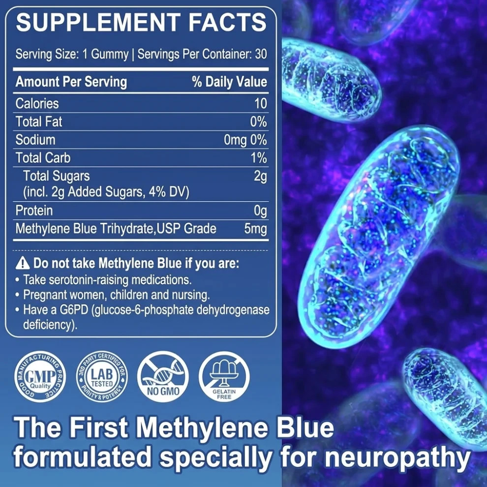 Mtlene Blue Chewable Gummies 30 Servings Keep Your Mind Sharp