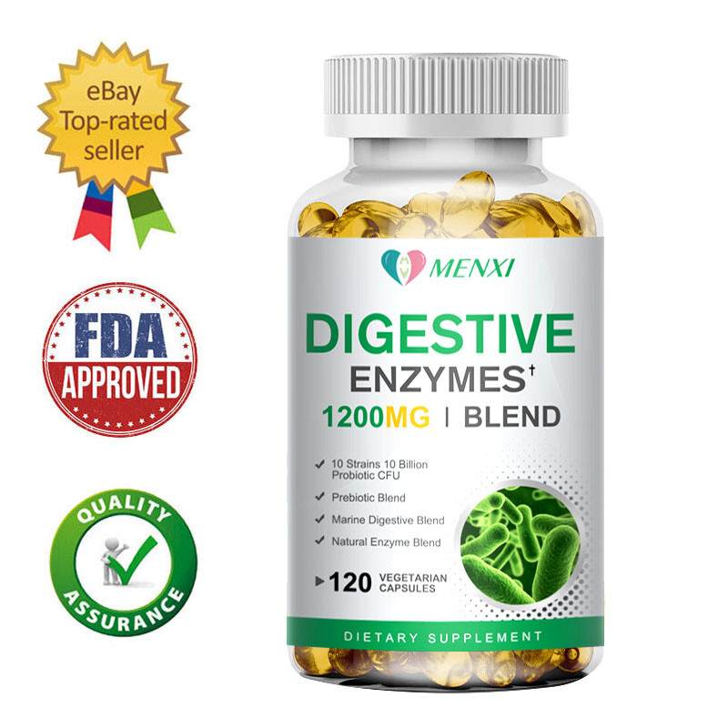 Digestive Enzymes Prebiotic & Probiotics Constipation Bloating Relief 120 Caps