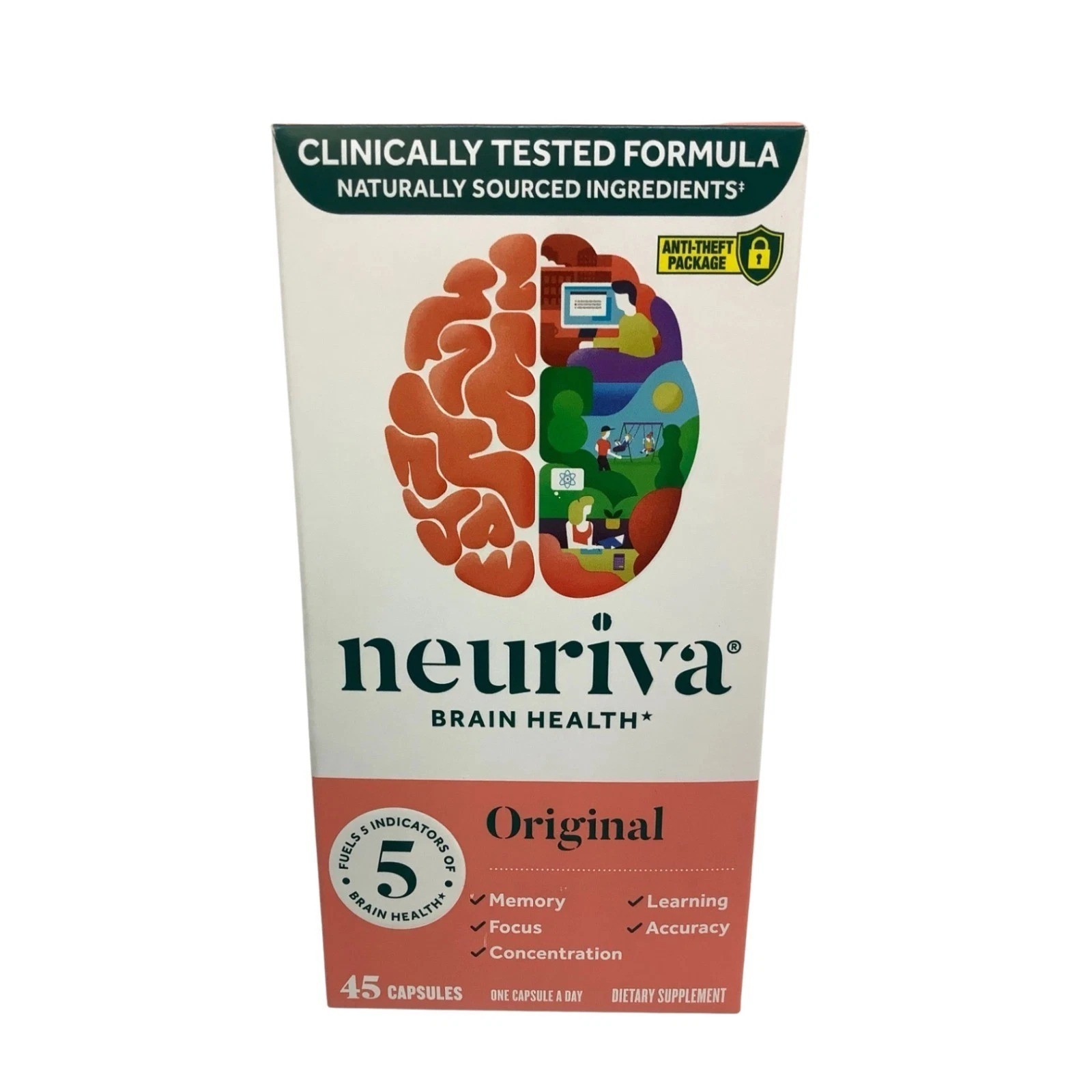 Neuriva Brain Health Original 45 Capsules Memory Focus Learning EXP 10/26