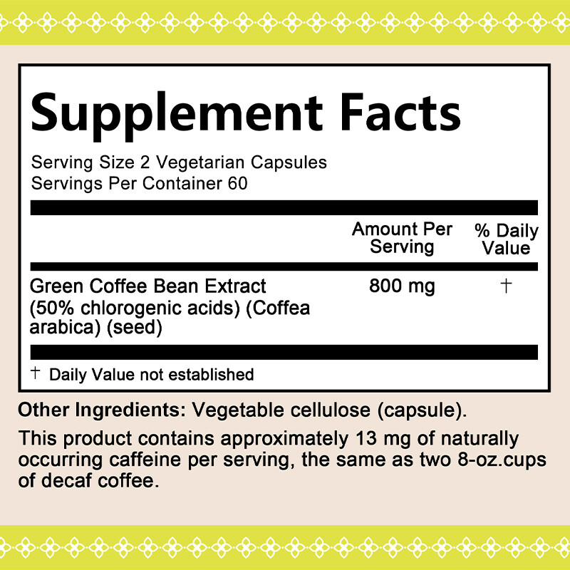 Green Coffee Bean Supplements – Supports Healthy Weight,Reduces Belly Fat