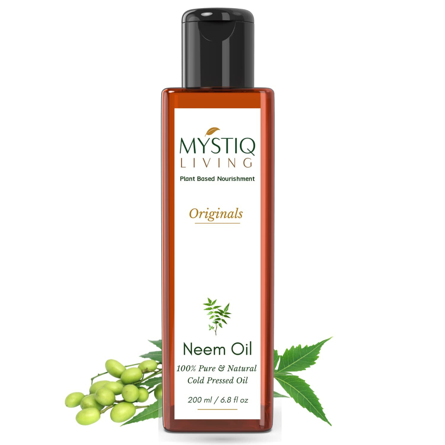 Mystiq Neem Oil for Hair & Skin Removes Dandruff Acne Natural Plant Extract 200m
