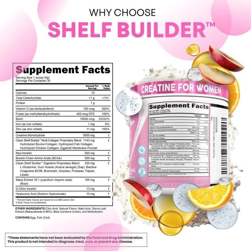 Women’s Creatine Powder with BCAAs, Collagen & Inositol – Clean Nutra++