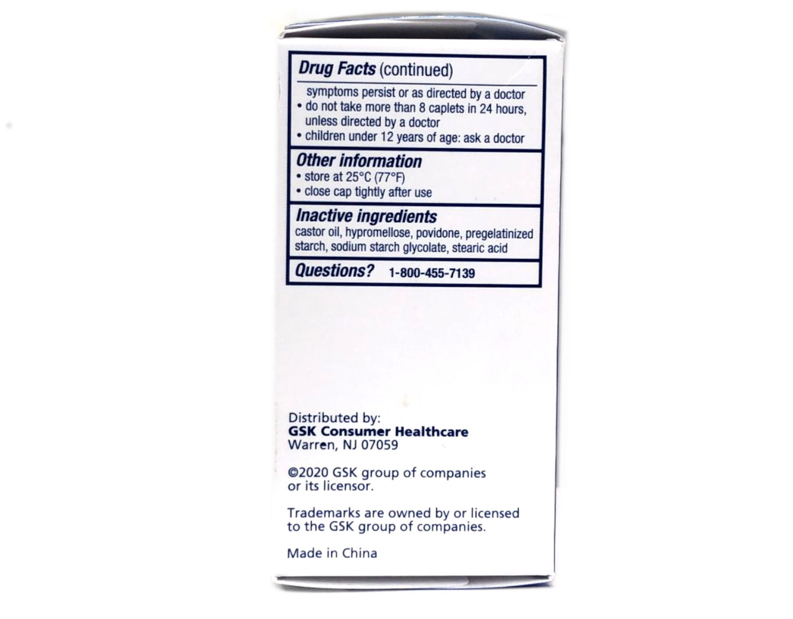 Panadol Extra Strength 500mg Acetaminophen, 50 Caplets – Pack of 6