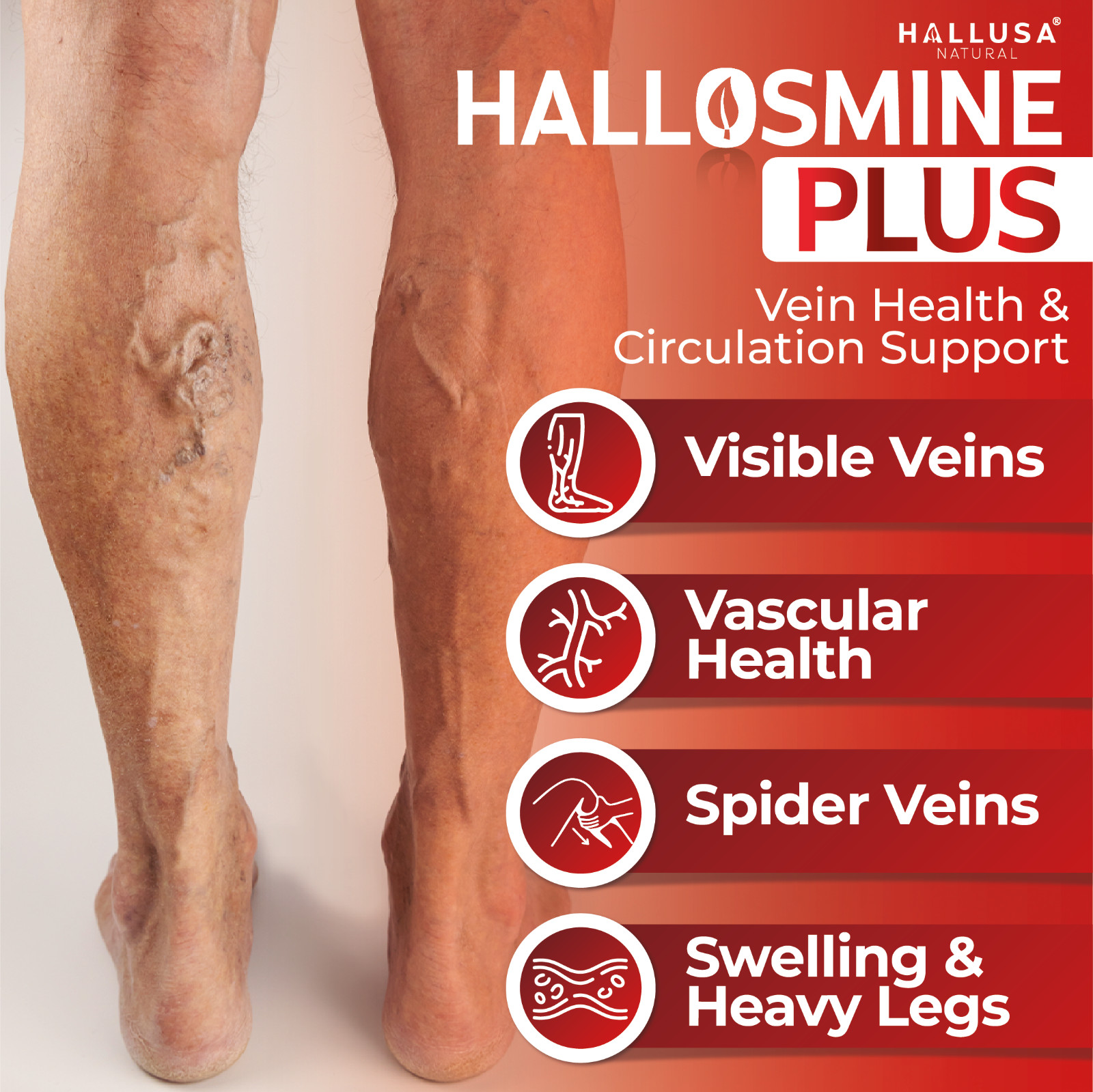 HALLOSMINE PLUS Diosmin Circulation 500mg – Vein and leg support – 60 capsules