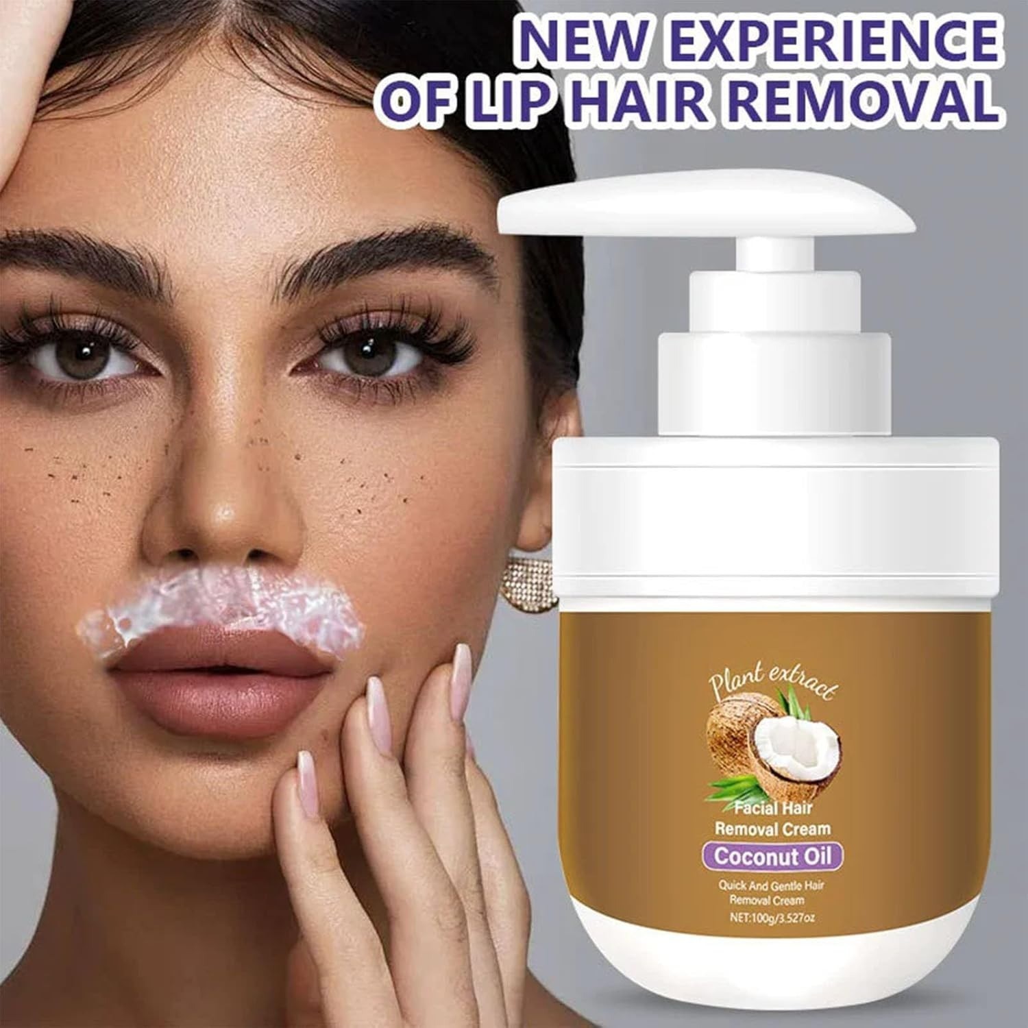 Coconut Oil Facial Mild Hair Removal Cream Retarding Hair Regeneration 100g 🔥🔥