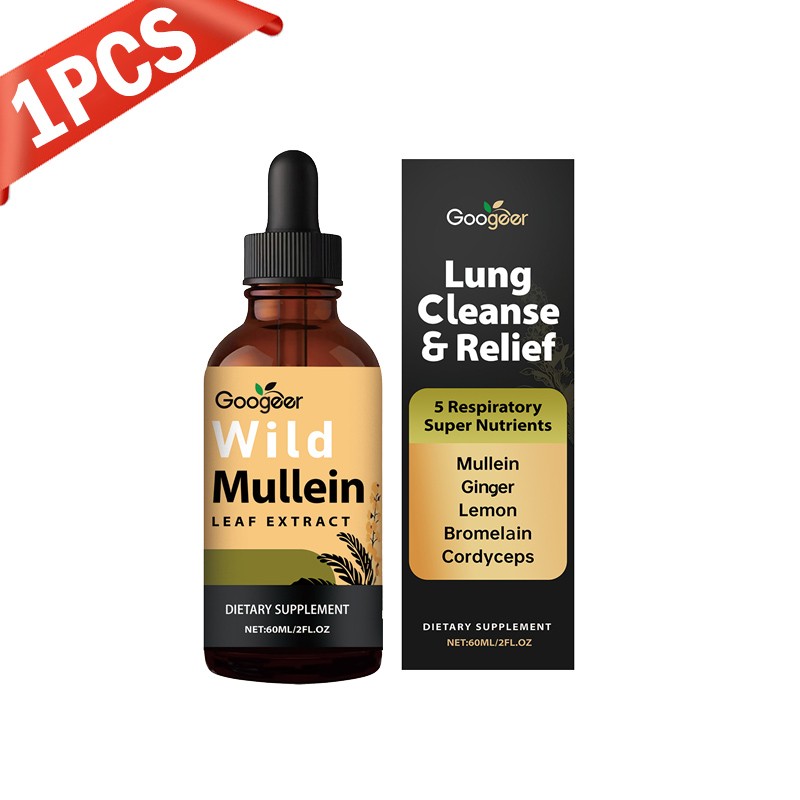 Wild Mullein Leaf Extract Organic Lung Cleanse Drops for Lung Organic Herbal