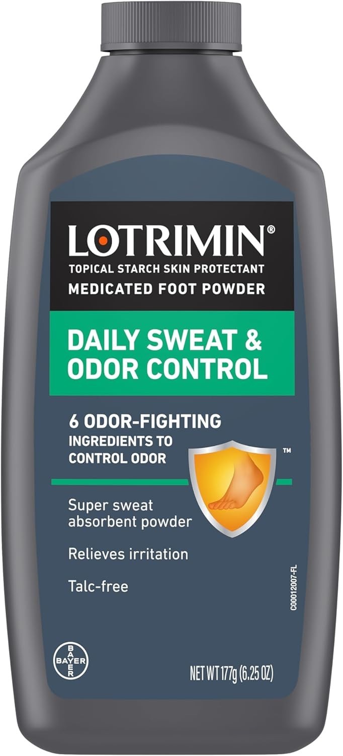 Lotrimin Daily Sweat & Odor Control Medicated Foot Powder, 6.25 Ounce