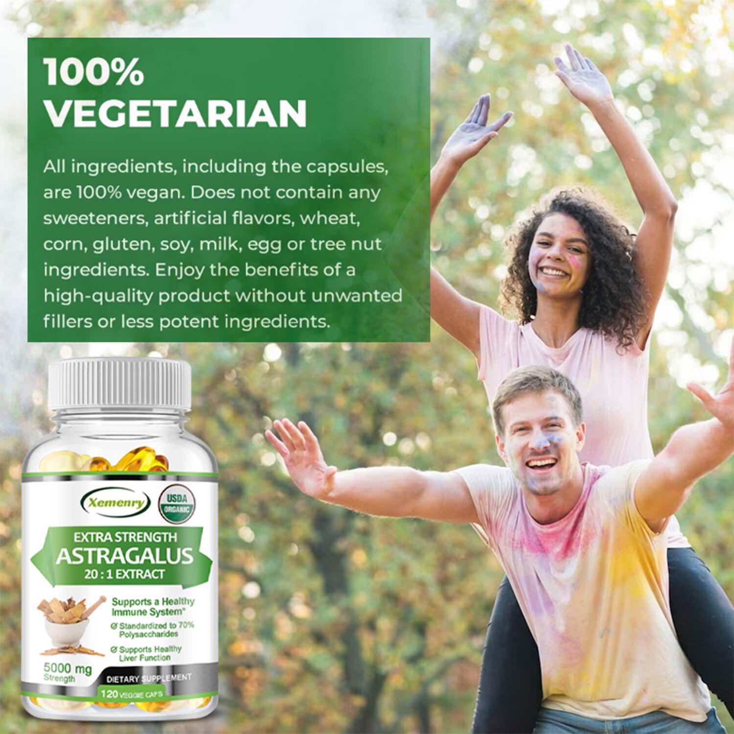 Extra Strength Astragalus Root 20:1 Extract 5000mg – Immune Support,Energy Boost