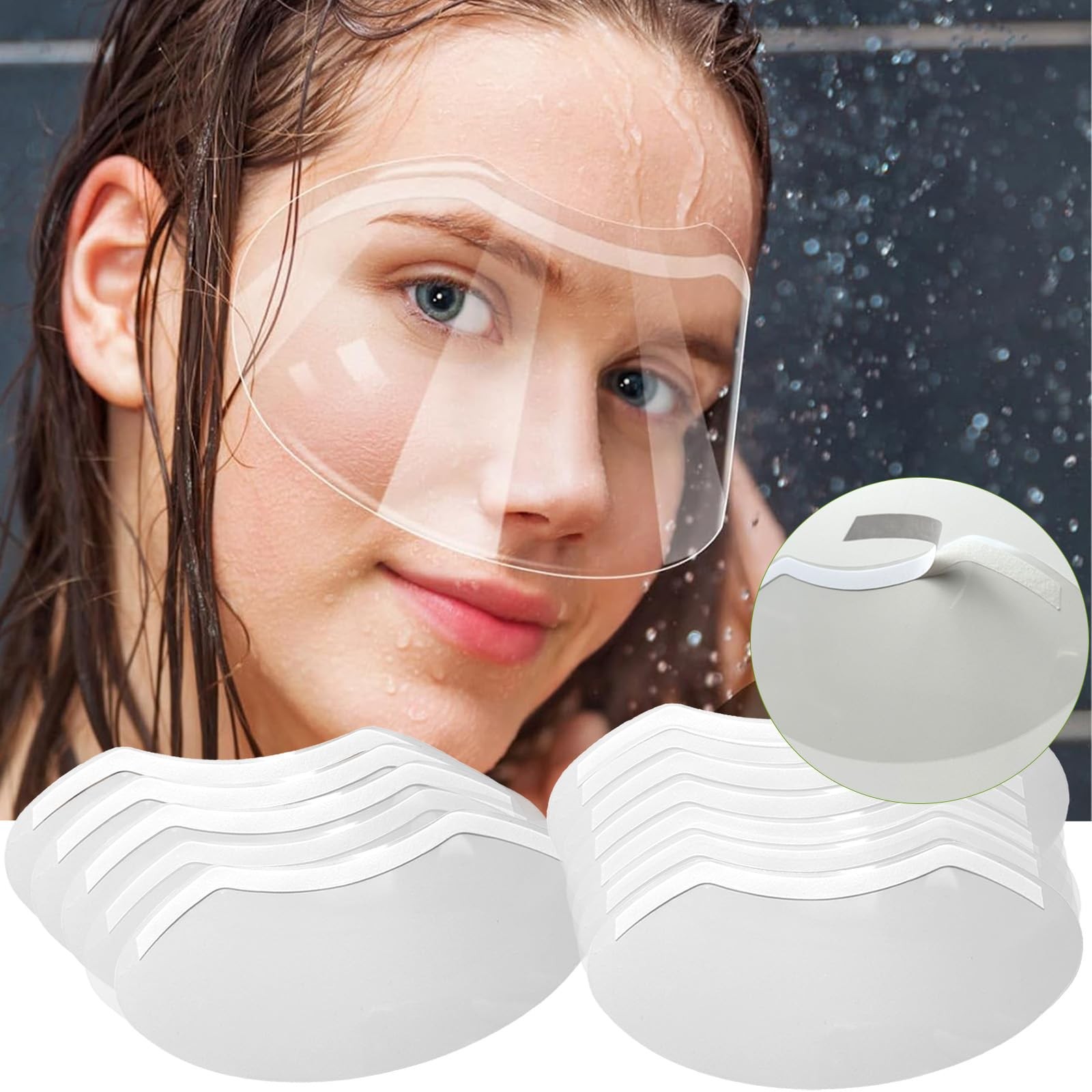 CLOEWCL 100 Pcs Shower Face Eye Shield 7.87 inches by 3.54 inches, Clear