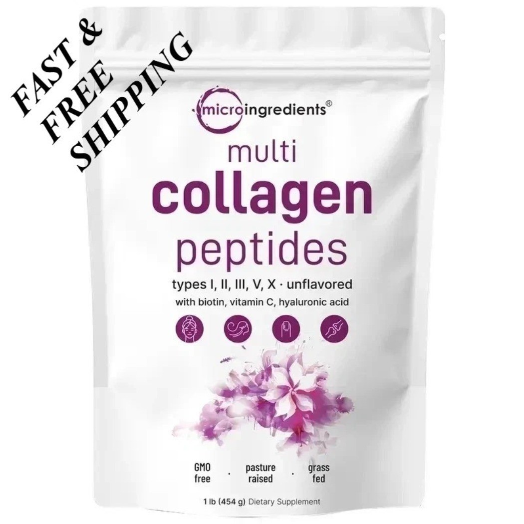 1-3Pack Multi Collagen Peptides Powder 1 lb Hydrolyzed Protein Type I II III V X