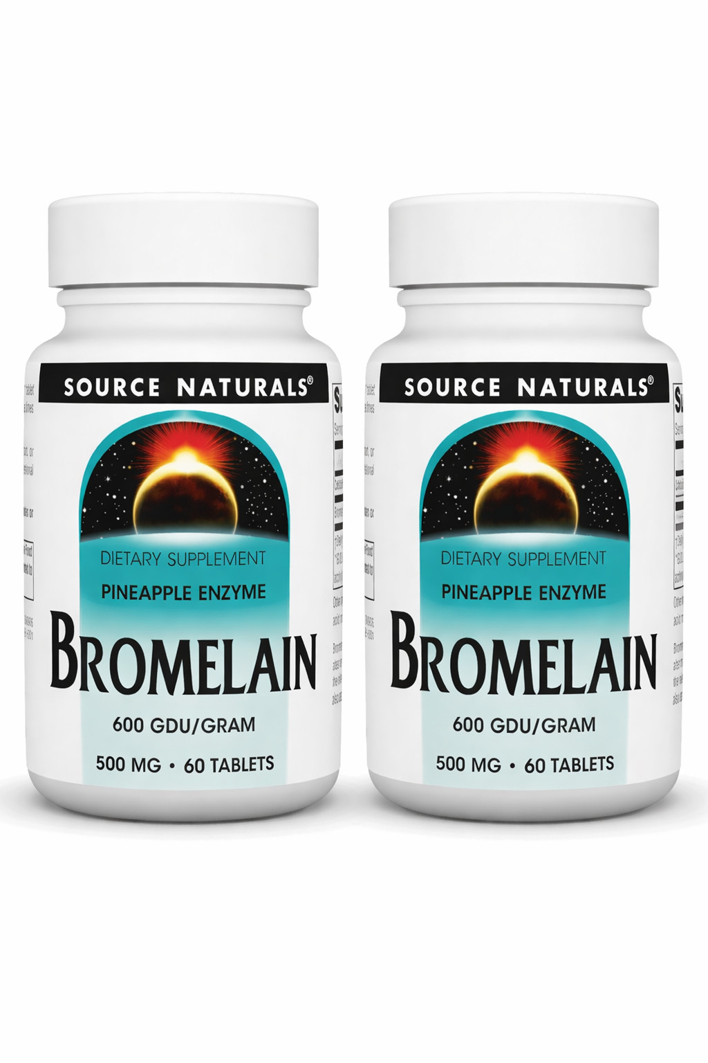 2 Pack Source Naturals Bromelain 500mg 60 Tablets Pineapple Enzyme