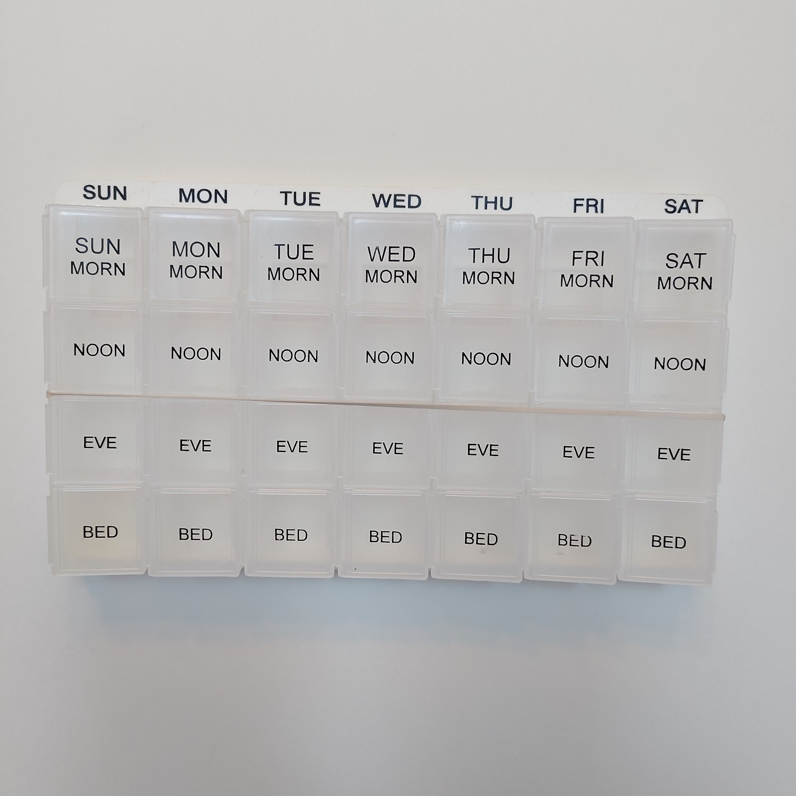 7 day pill box organizer weekly medicine 4 Times Per Day White