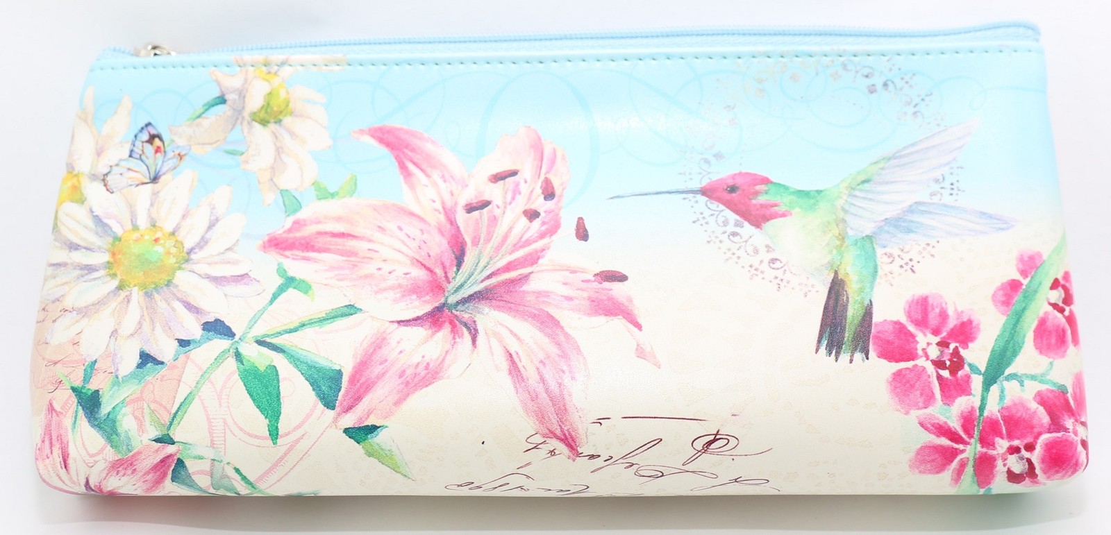 For Arts Sake E8 Women’s Cosmetic Case Pouch – Floral Delights Hummingbird