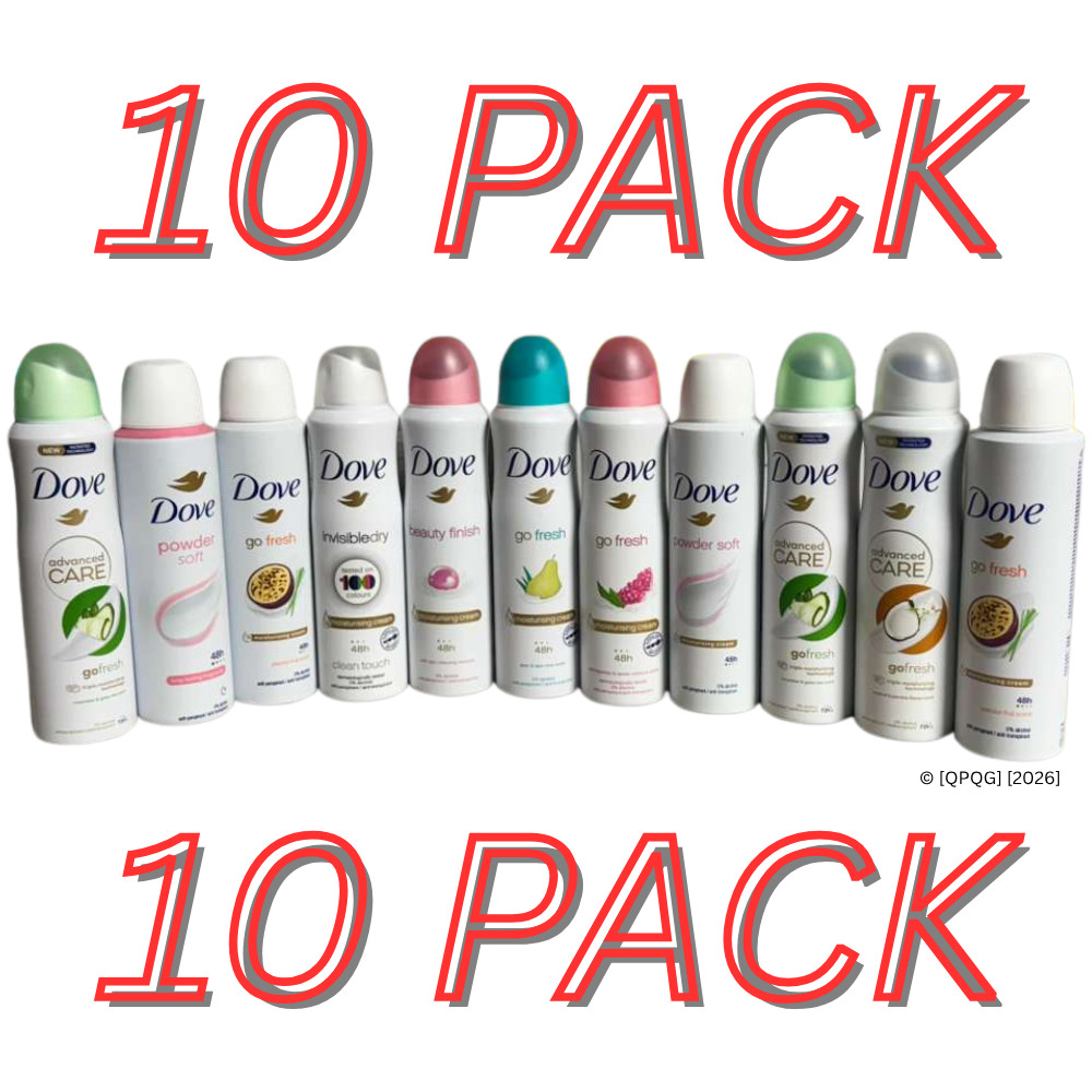 Dove 10PK Women’s Deodorant Spray 150ml Assorted Antiperspirant