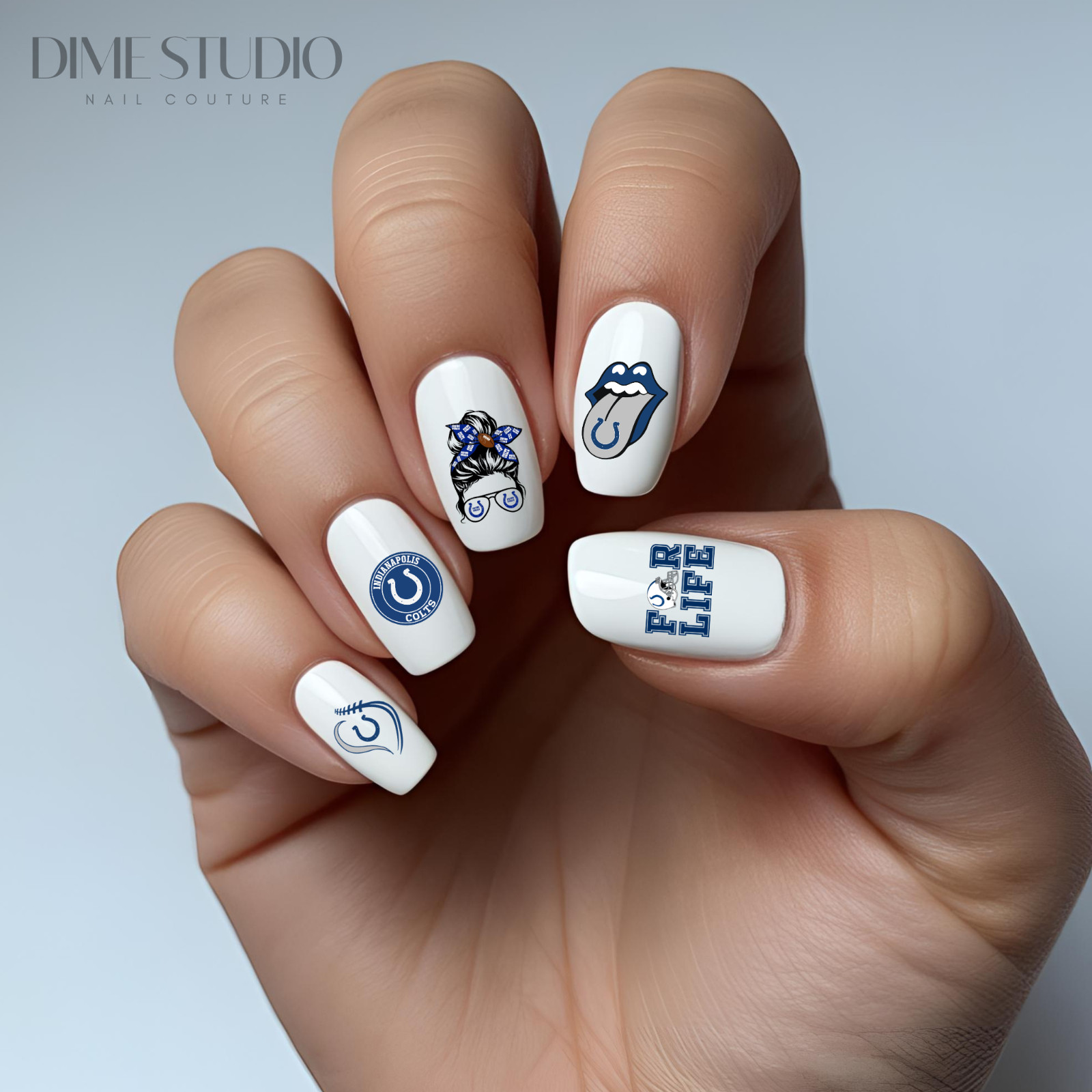 Indianapolis Colts Football Nail Decals Water Transfer Nail Art