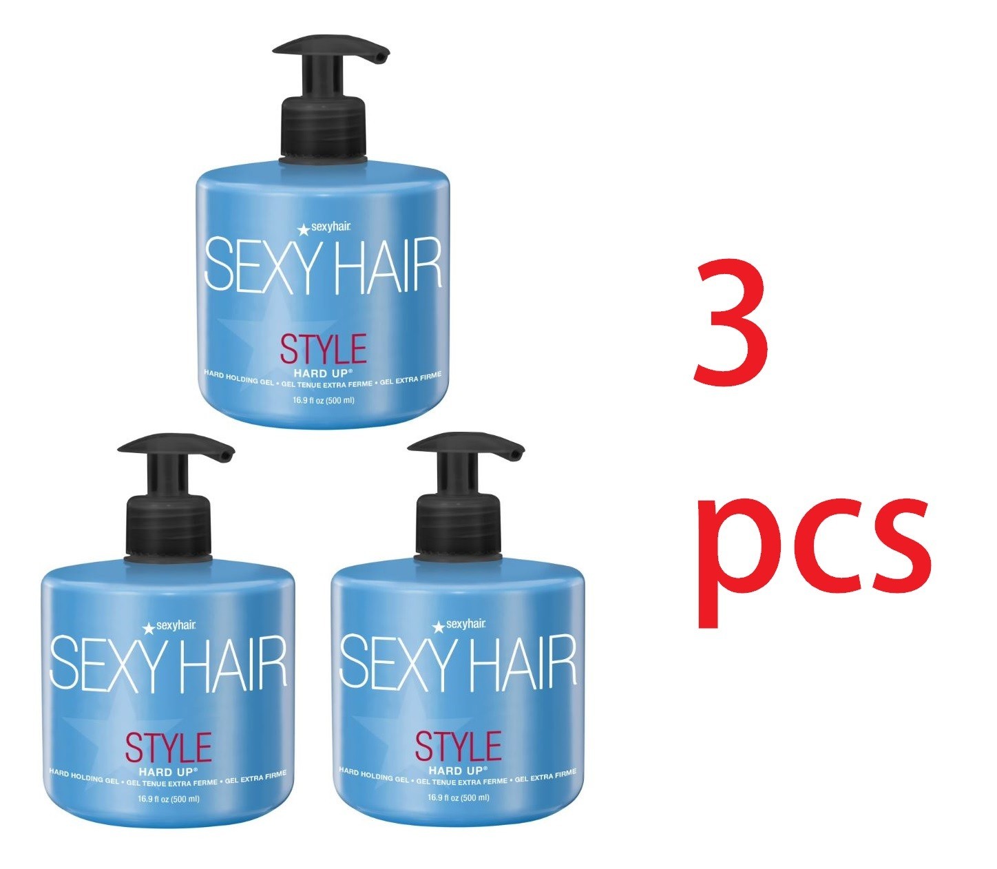 3 X Style Sexy Hair Hard Up Holding Gel, 16.9oz. NEW!