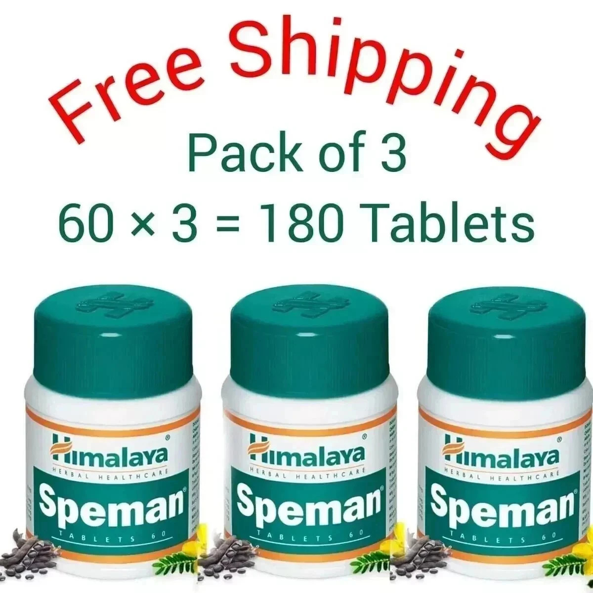 3X Himalaya Speman Tablets Pack of 3 (60×3=180) | Free Shipping