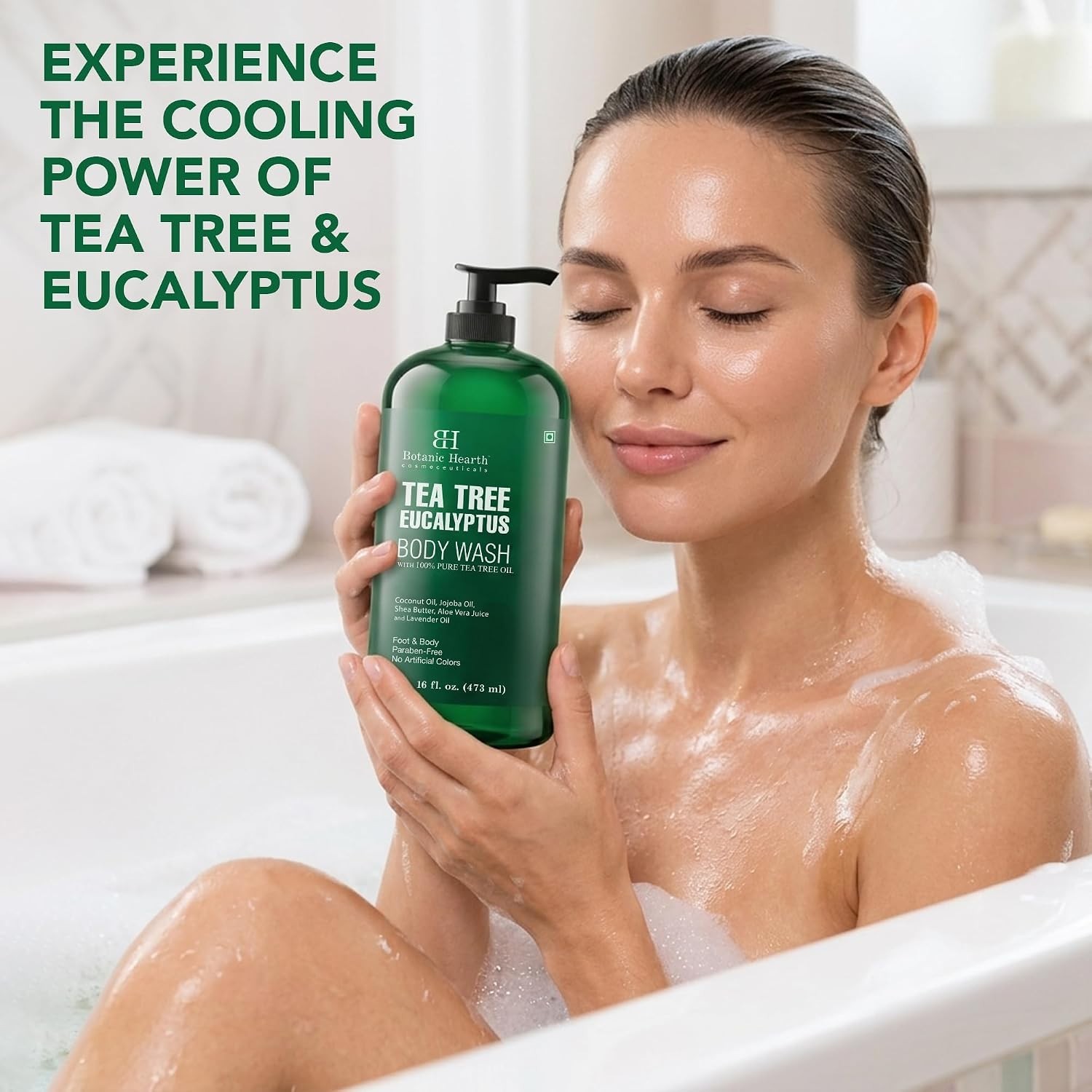 Naturally Refreshing Eucalyptus & Tea Tree Shower Gel – 16 fl oz, Cruelty-Free