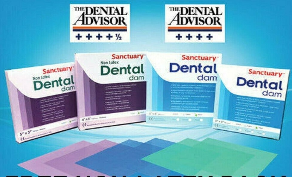 6X6 THIN BLUE Sanctuary Dental Rubber Dam Latex 36/PK SHEET ( MADE IN MALAYSIA )