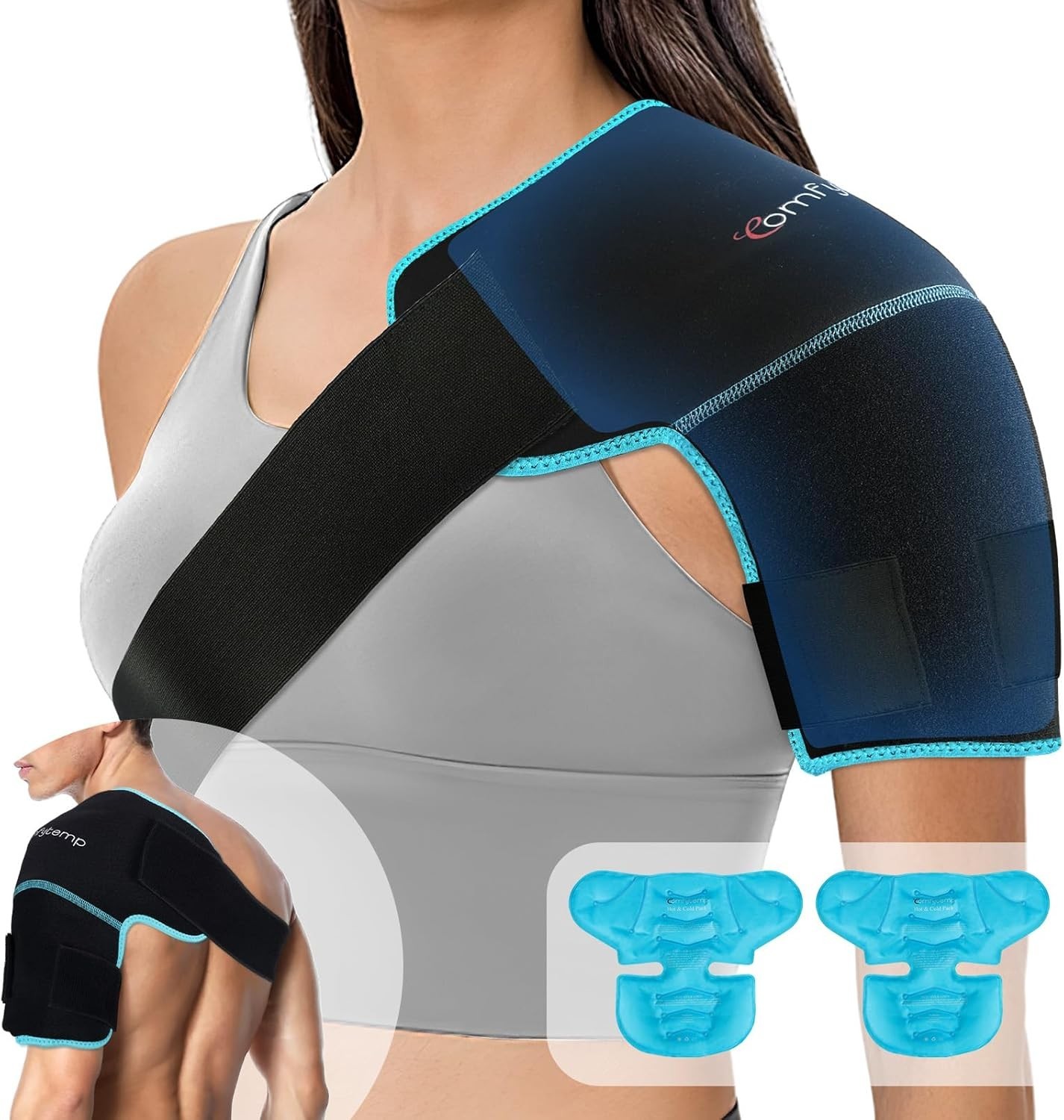 Reusable Shoulder Ice Pack Brace with Adjustable Fit & Long-Lasting Relief