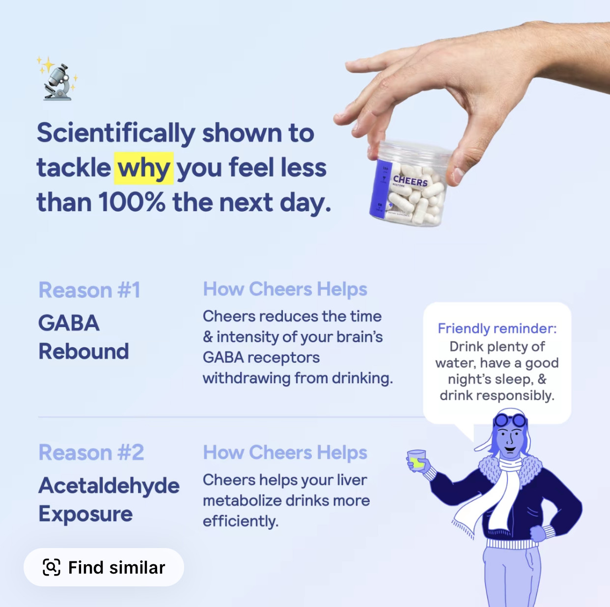 Cheers Restore | Supplement with DHM + L-Cysteine | 12 Doses | 36 Capsules