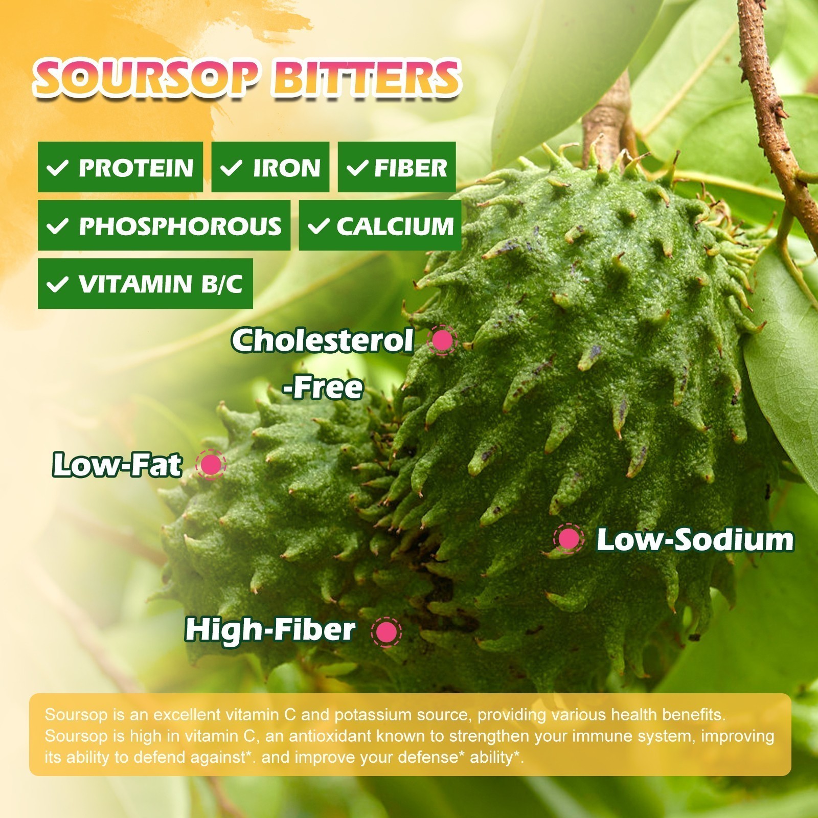 Graviola Soursop Leaf Extract liquid Drops Supports Immune Boost 60ml-300ml