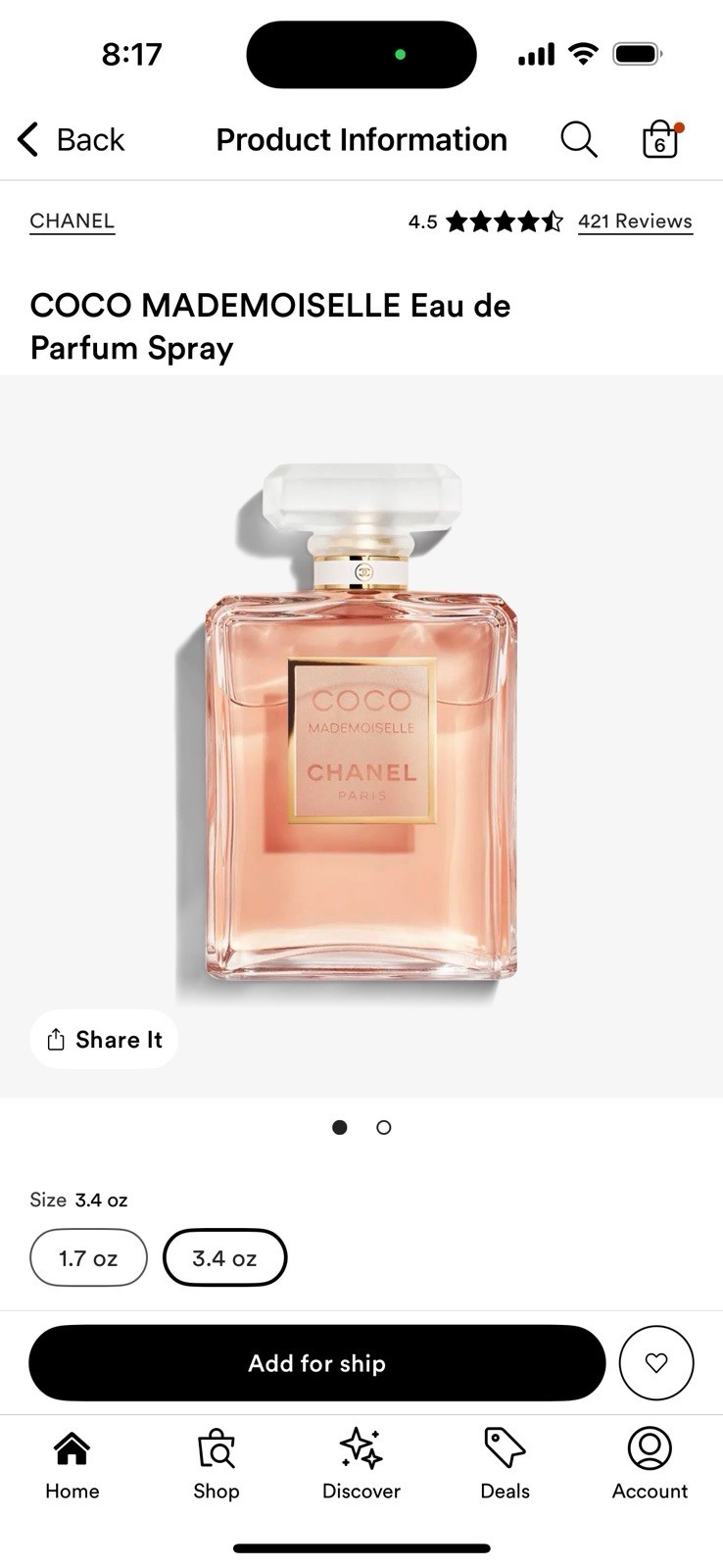Chanel COCO MADEMOISELLE Eau de Parfum Spray 3.4 oz Sealed