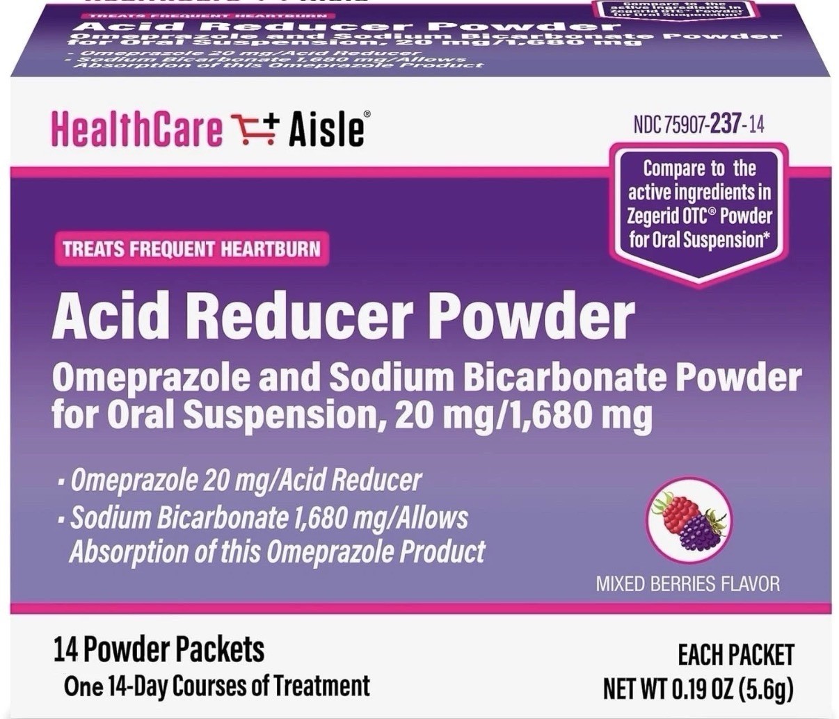 2x -Omeprazole Sodium Bicarbonate Powder 20 mg/1,680 mg 14-day Treatment Packets