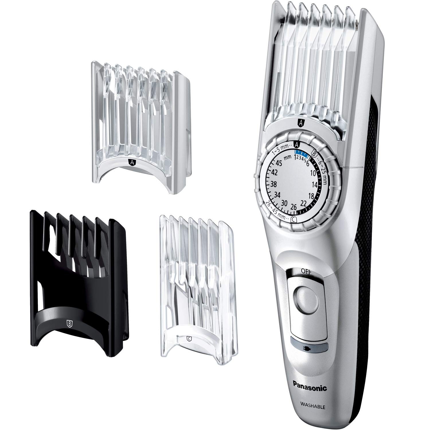 Panasonic Hair Trimmer Rechargeable Silver Tone