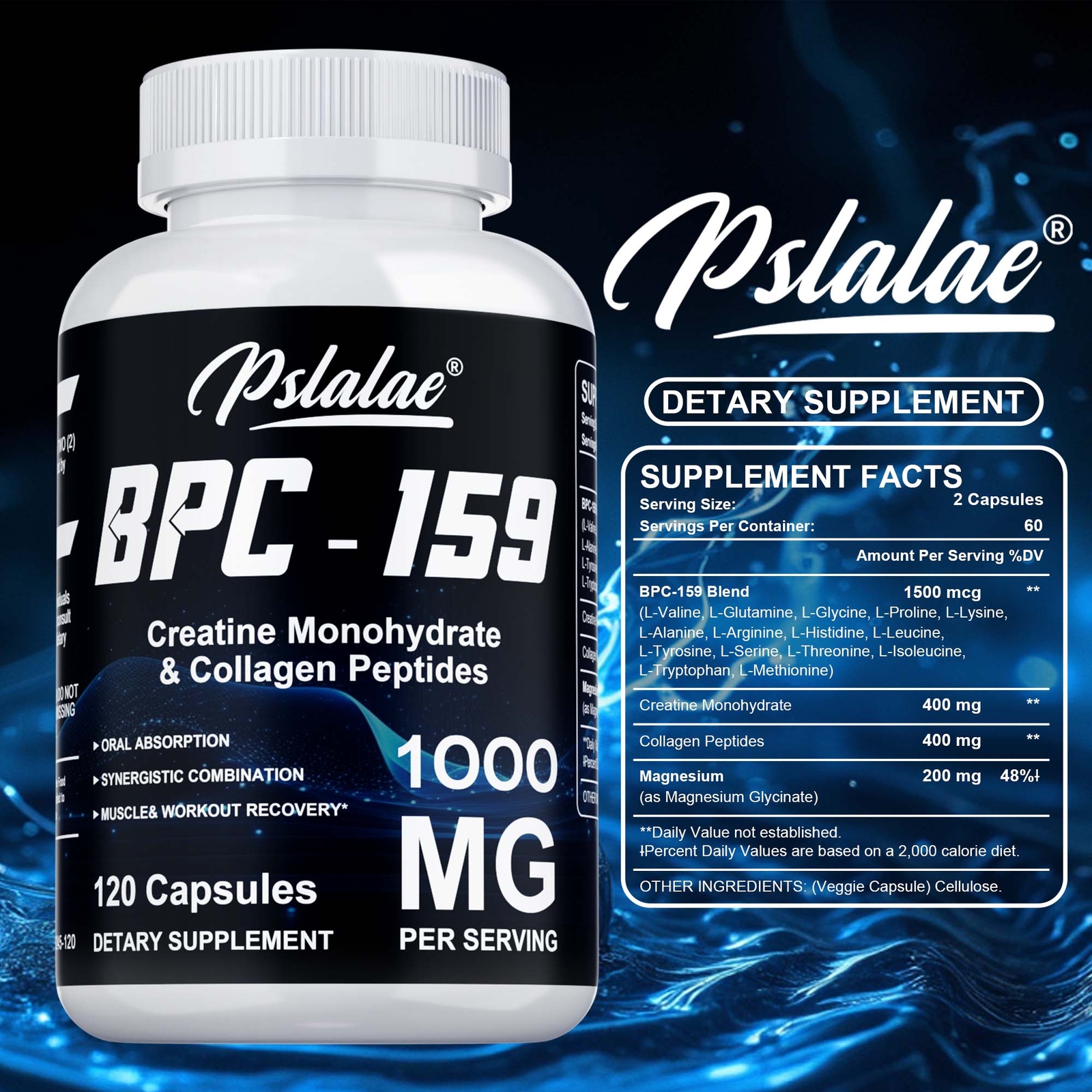 Body PC-159 Creatine Monohydrate, Collagen Peptides – Muscle Health,Boost Energy