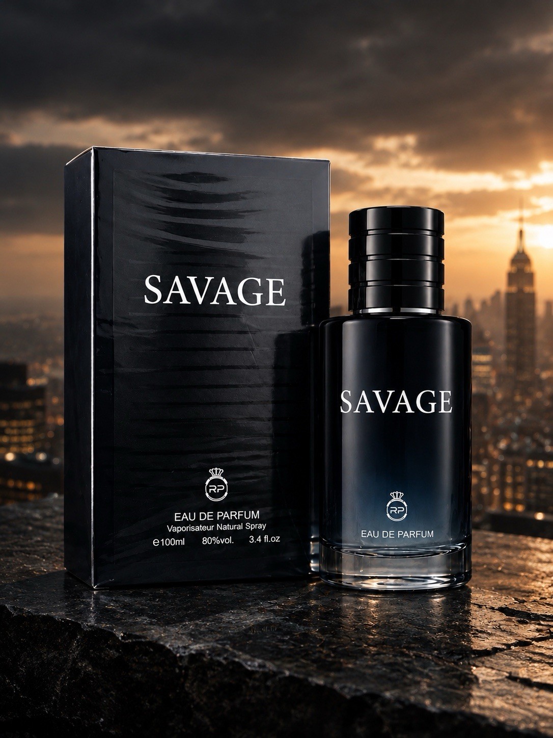 RP Savage Eau de Parfum Spray for Men 3.4 fl oz Long Lasting Fragrance