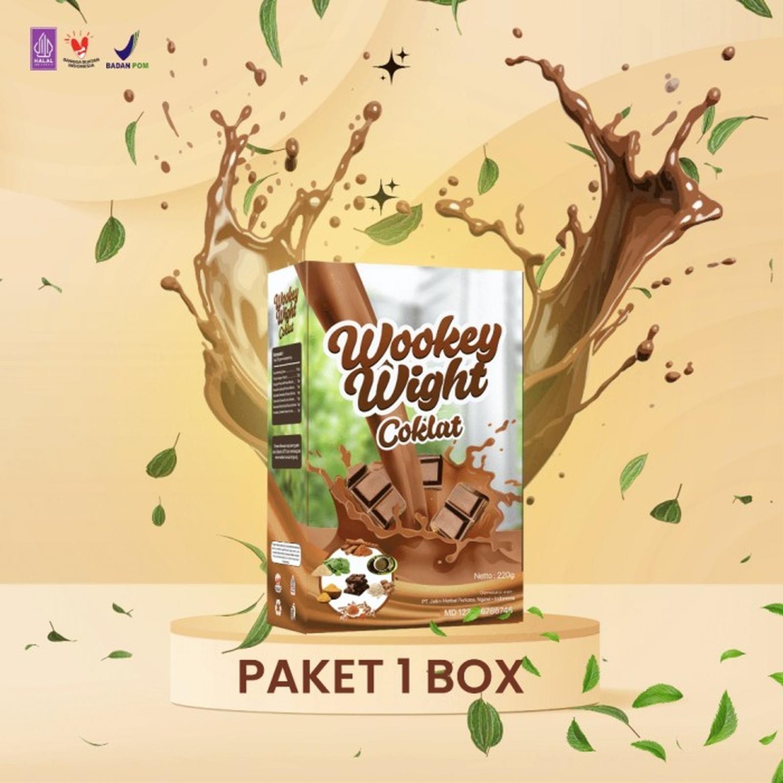 1 Box Chocolate Flavored Weight Gainer Milk Wookey Weight-200g
