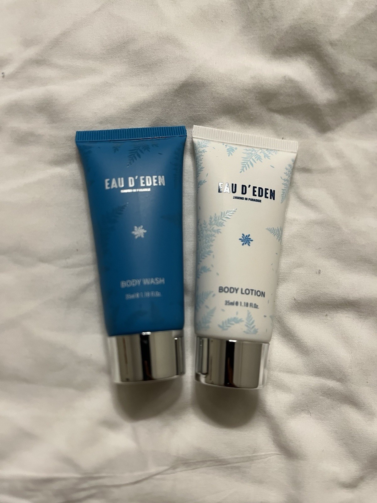 Eau D’Eden Toiletries Set Body Wash & Body Lotion Travel Size For Travel Guests