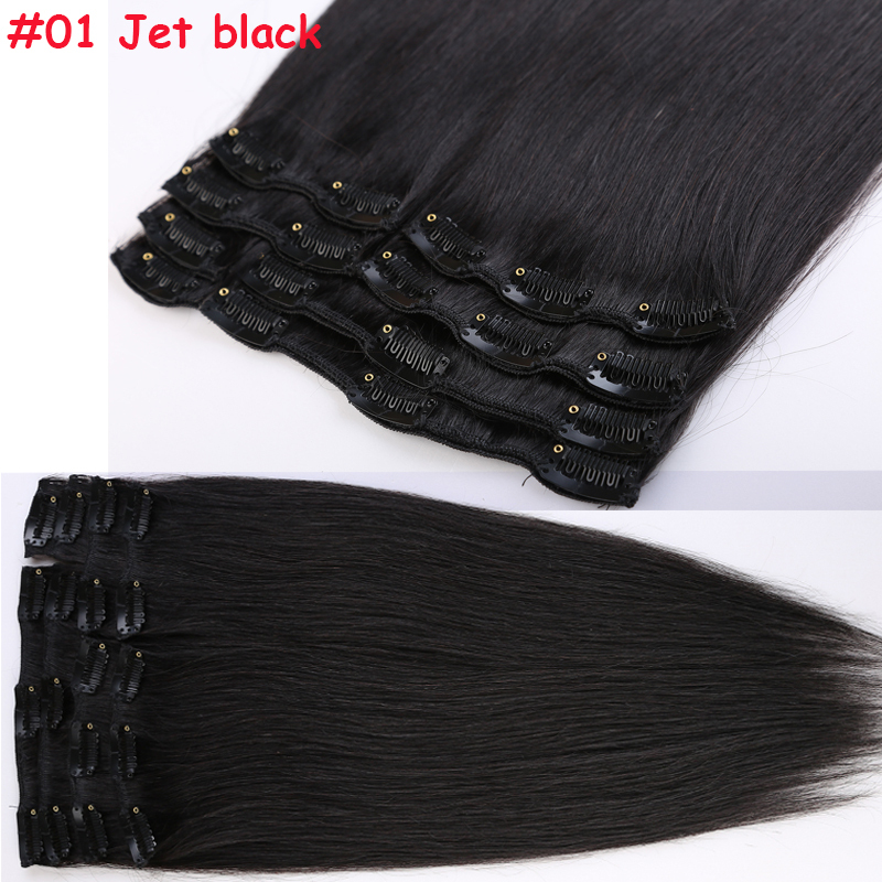 Hot Sale Standard 10-24inch Full Head Real Clip in Remy Human Hair Extensions US