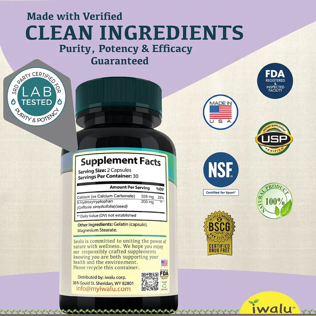 5 Hydroxytryptophan Sleep | Best Supplement Capsule Pill Men Women FREE SHIP