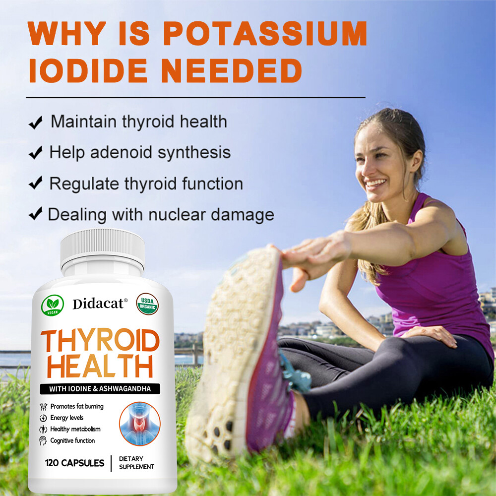 Advanced Thyroid Health Supplement with Iodine Capsules Free Shipping