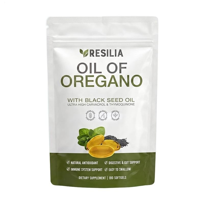 Resilia Oil of Oregano 6000mg with Black Seed Oil Softgels – 60 Capsules