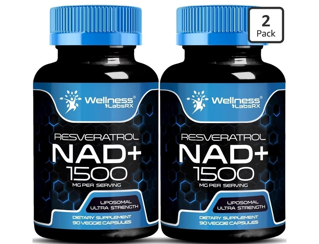 2 X WELLNESS LABSRX Liposomal NAD Supplement, 1500mg – USA Made, NAD Resveratrol