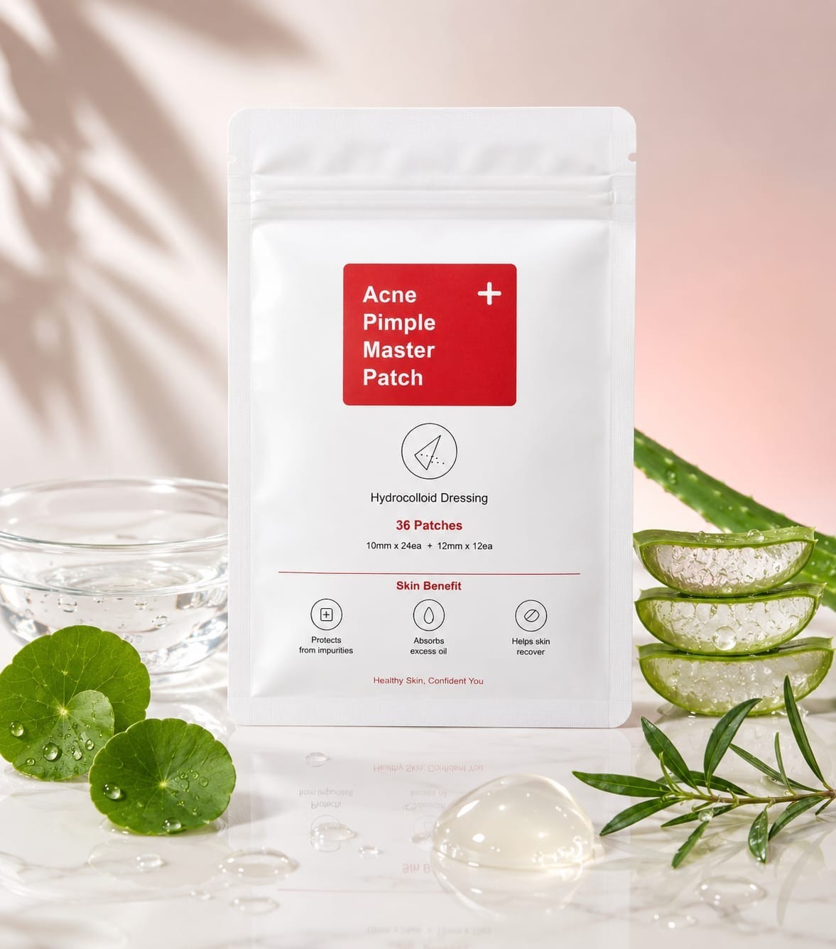 Invisible Hydrocolloid Acne Patches – Day & Night Protection