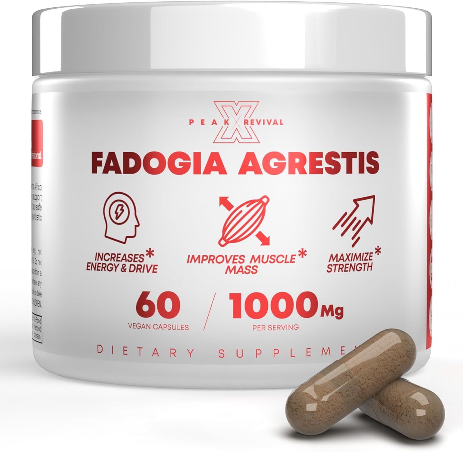 Testosterone for 1000mg Men (60 Per Booster Serving Agrestis w/Fadogia Capsules)