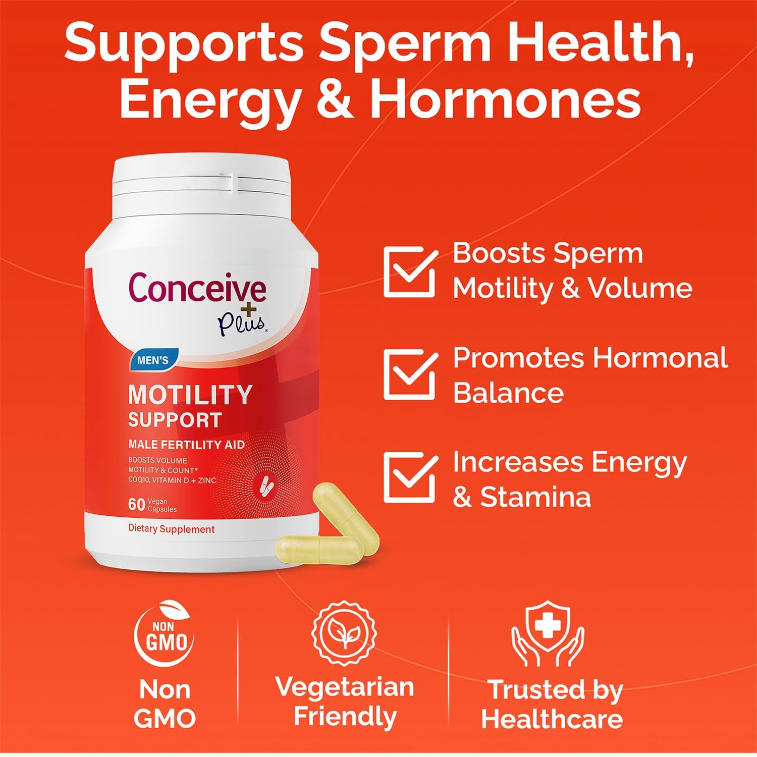 CONCEIVE PLUS Motility Support for Men | Boost Sperm Volume & Count |