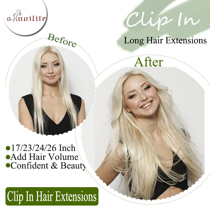 Thick Full Head Clip in 8 Pieces 18 Clips Hair Extensions As Human Long Straight