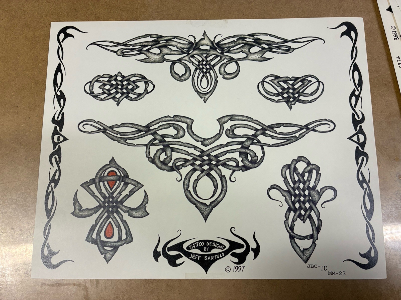 Tattoo Flash Single Sheet Print Jeff Bartels Traditional Style 11” X 14” Jbc10