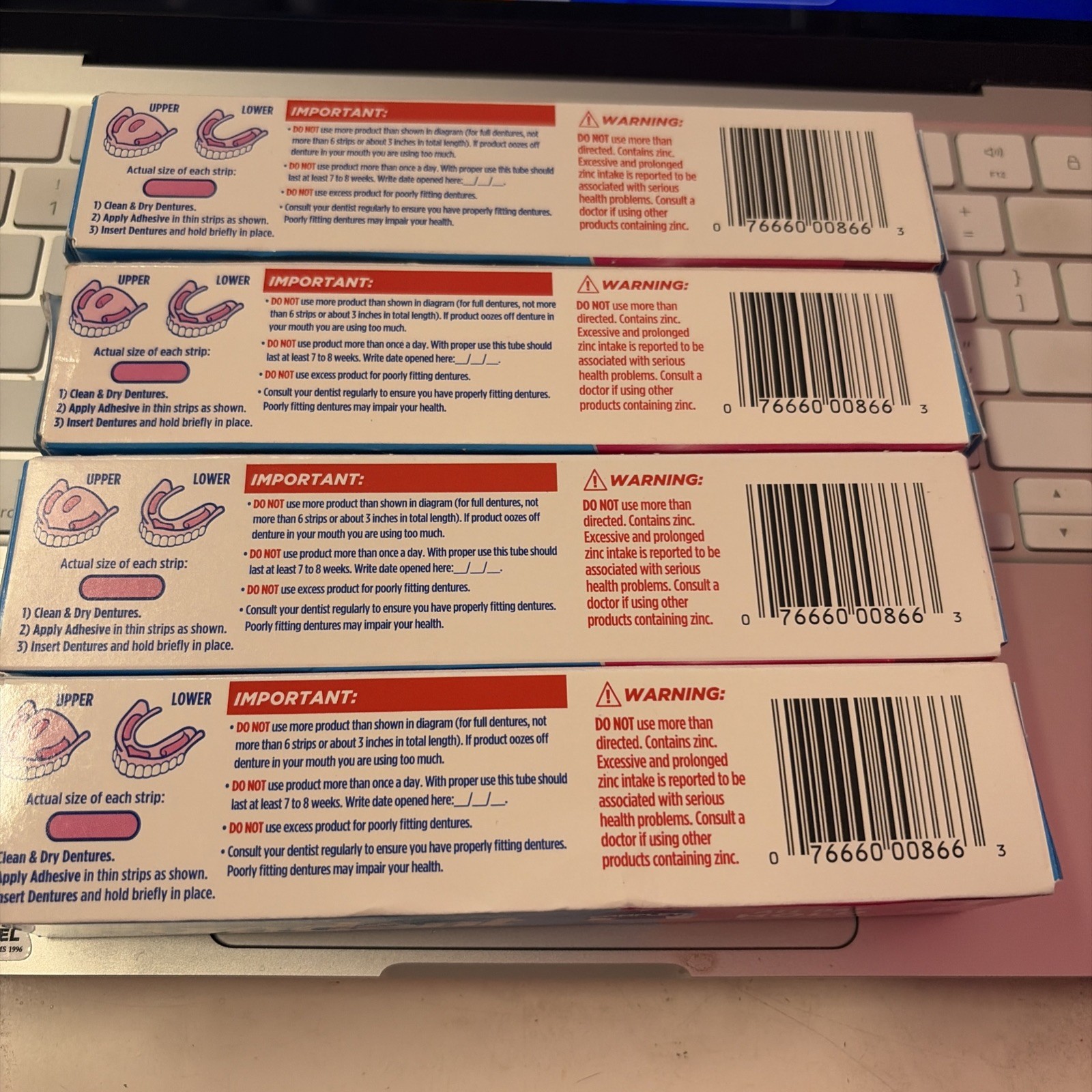 Fixodent Complete Original Denture Adhesive Cream, 2.4 oz Pack Of 4. Sealed. New