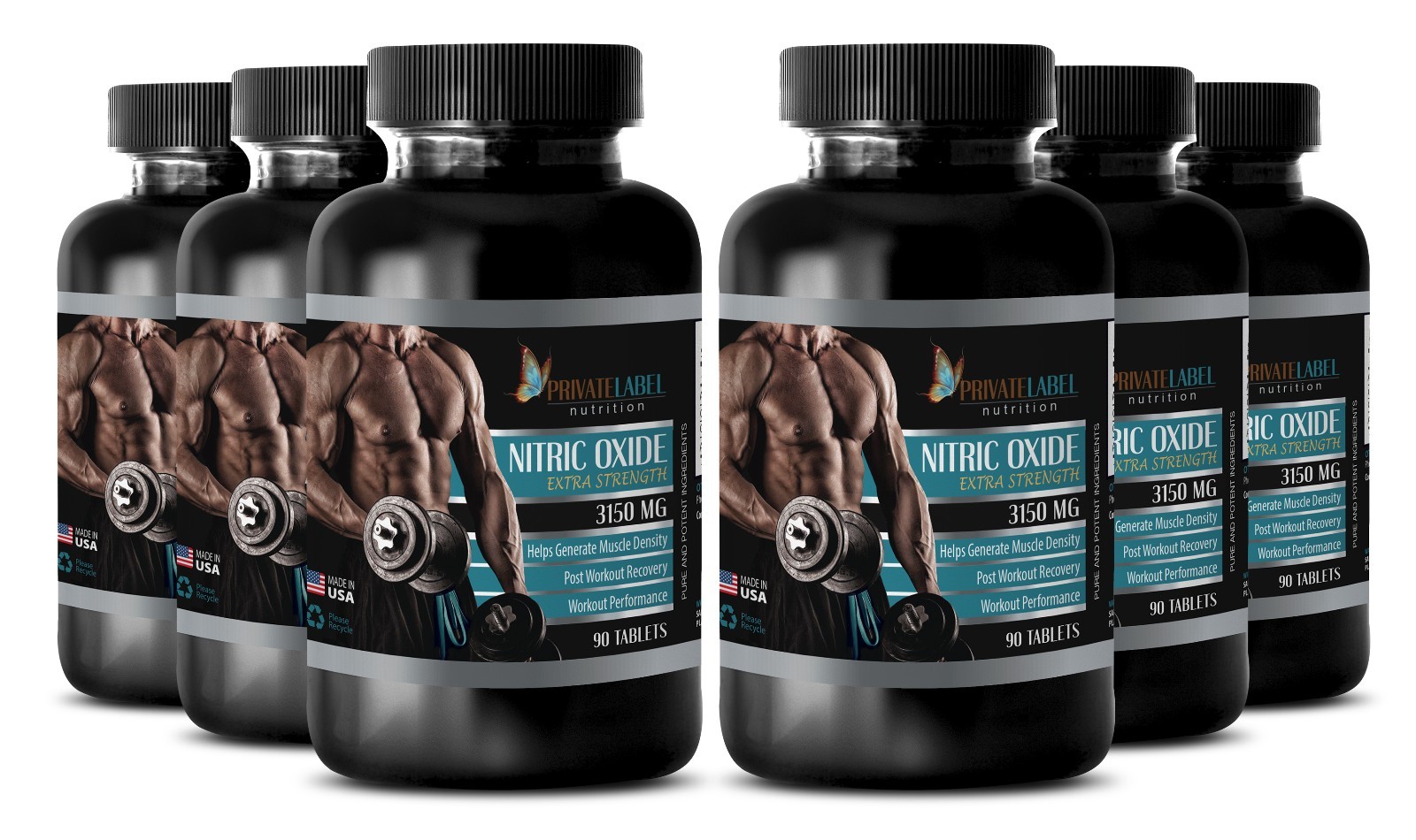 Nitric Oxide 3150mg – Extreme Strength, Endurance, Recovery, Lean Muscle (6 Bot)